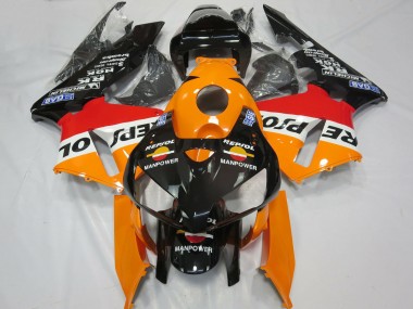 2005-2006 Orange White Red Glossy Black Repsol Man Power Honda CBR600RR Motorcycle Fairings Canada