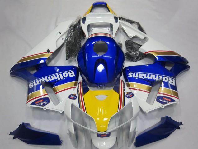 2005-2006 White Blue Yellow Rothmans Honda CBR600RR Motorcycle Fairings Canada