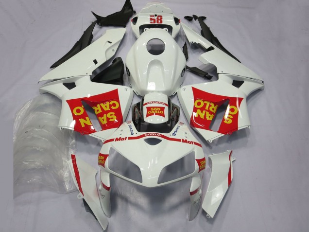 2005-2006 White Red Yellow San Carlo 58 Honda CBR600RR Motorcycle Fairings Canada