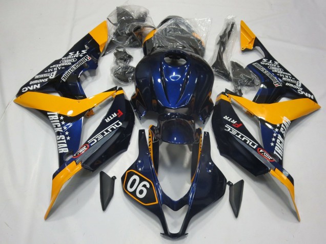 2007-2008 Orange Blue Glossy Black Honda CBR600RR Motorcycle Fairings Canada