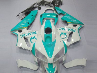 2005-2006 White Teal Pramac Honda CBR600RR Motorcycle Fairings Canada