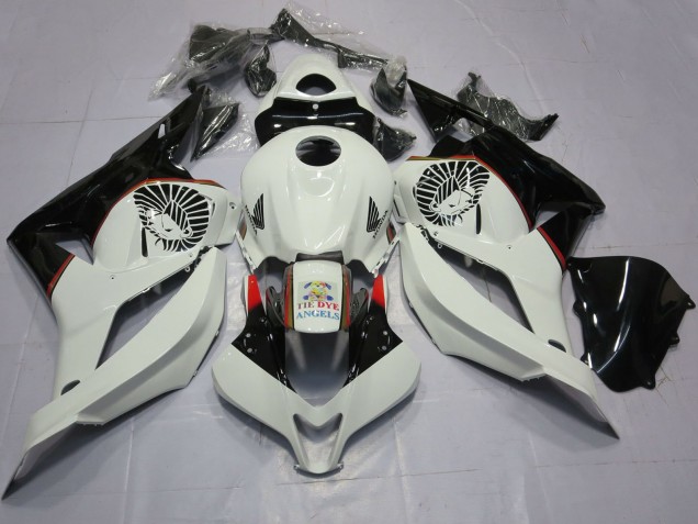 2009-2012 White Glossy Black Tie Dye Honda CBR600RR Motorcycle Fairings Canada