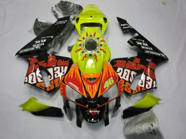 2005-2006 Vibrant Yellow Black Rossi Honda CBR600RR Motorcycle Fairings Canada