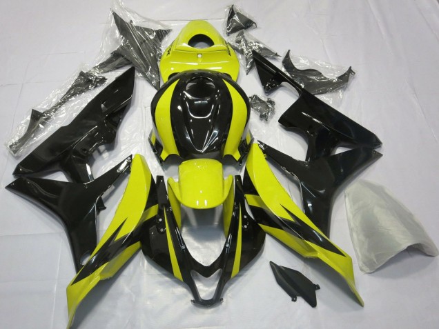2007-2008 Yellow Glossy Black OEM Style Honda CBR600RR Motorcycle Fairings Canada