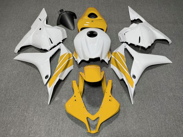 2009-2012 White Yellow Stripe Honda CBR600RR Motorcycle Fairings Canada