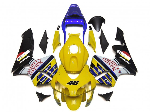 2003-2004 Yellow Blue White Glossy Black Nastro Azzurro 46 Honda CBR600RR Motorcycle Fairings Canada
