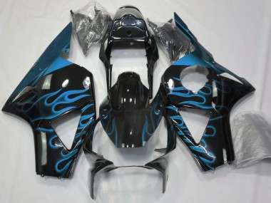 2002-2003 Glossy Black Light Blue Flame Honda CBR954RR Motorcycle Fairings Canada