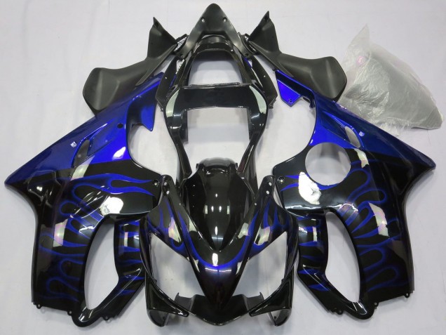 2001-2003 Glossy Black Blue Flame Honda CBR600 F4i Motorcycle Fairings Canada