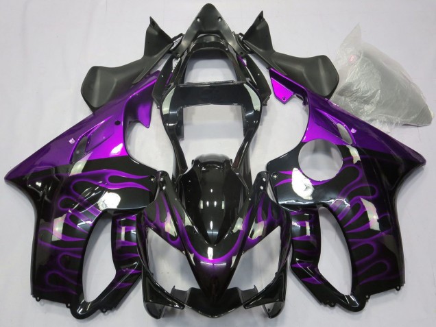 2001-2003 Glossy Black Purple Flame Honda CBR600 F4i Motorcycle Fairings Canada