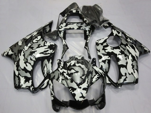 2001-2003 White Grey Black Camouflage Honda CBR600 F4i Motorcycle Fairings Canada