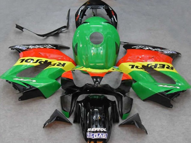 2002-2013 Green Yellow Red Black Repsol Honda VFR 800 Motorcycle Fairings Canada