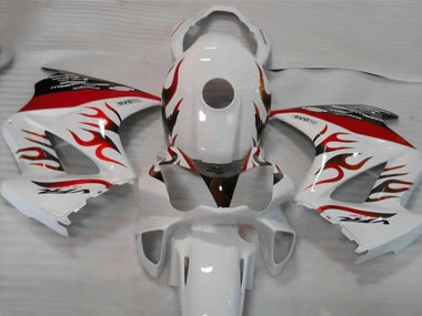 2002-2013 White Red Flame Honda VFR 800 Motorcycle Fairings Canada