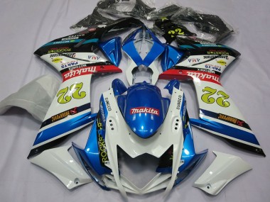 2007-2008 White Blue Red Black Motul 22 Suzuki GSXR 1000 Motorcycle Fairings Canada