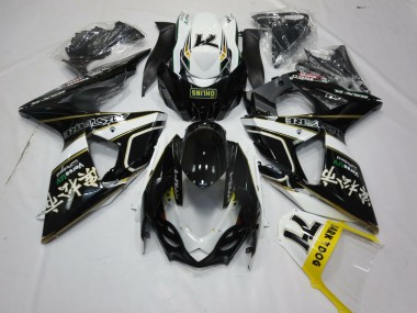 2009-2016 Glossy Black White Gold Dark Dog 74 Suzuki GSXR 1000 Motorcycle Fairings Canada
