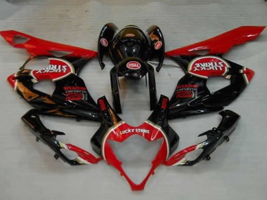 2005-2006 Glossy Black Red White Lucky Strike Suzuki GSXR 1000 Motorcycle Fairings Canada