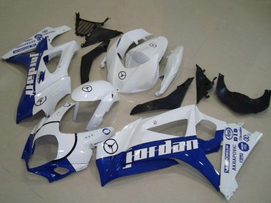 2007-2008 White Blue Jordan Suzuki GSXR 1000 Motorcycle Fairings Canada