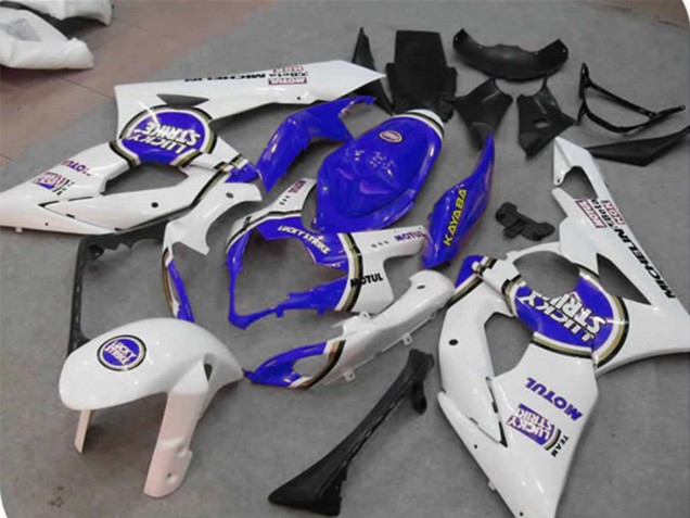 2005-2006 White Blue Lucky Strike Suzuki GSXR 1000 Motorcycle Fairings Canada