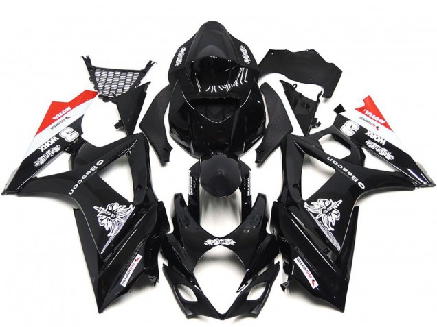 2007-2008 Glossy Black White Red Suzuki GSXR 1000 Motorcycle Fairings Canada