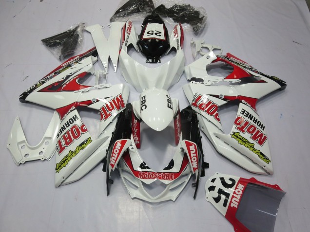 2009-2016 White Red Dunlop 52 Suzuki GSXR 1000 Motorcycle Fairings Canada