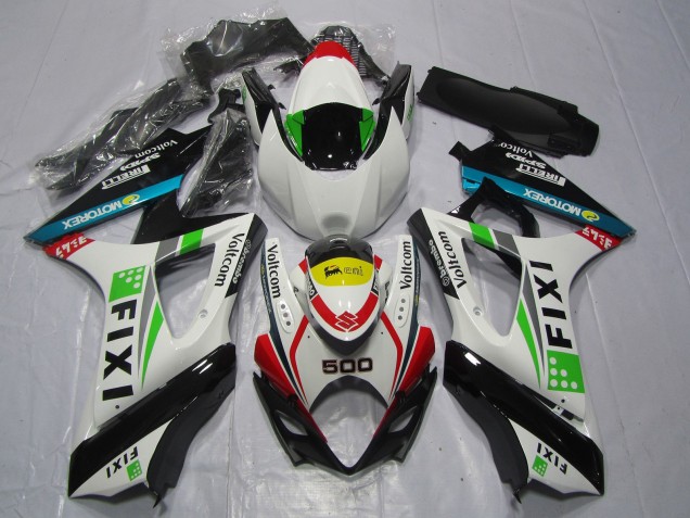 2007-2008 White Blue Green Yellow Red Fixi 500 Suzuki GSXR 1000 Motorcycle Fairings Canada