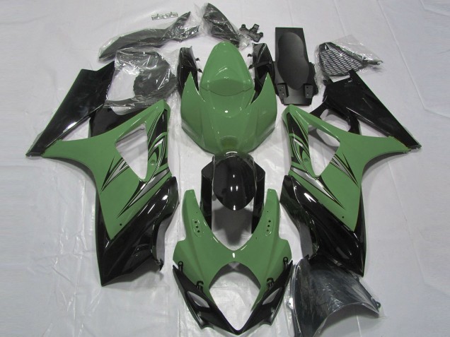 2007-2008 Forest Green Glossy Black Suzuki GSXR 1000 Motorcycle Fairings Canada