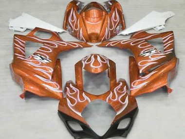 2007-2008 Orange White Flame Suzuki GSXR 1000 Motorcycle Fairings Canada