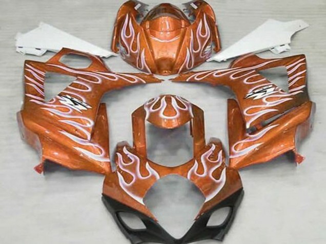 2007-2008 Orange White Flame Suzuki GSXR 1000 Motorcycle Fairings Canada