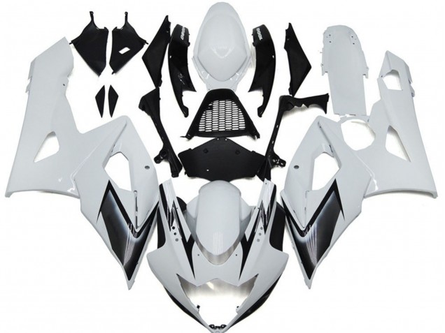2005-2006 Glossy White Silver Black Suzuki GSXR 1000 Motorcycle Fairings Canada