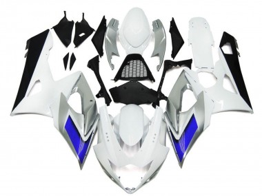 2005-2006 Glossy White Silver Blue Suzuki GSXR 1000 Motorcycle Fairings Canada
