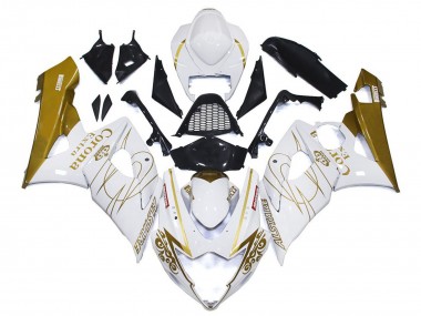 2005-2006 White Gold Corona Custom Suzuki GSXR 1000 Motorcycle Fairings Canada
