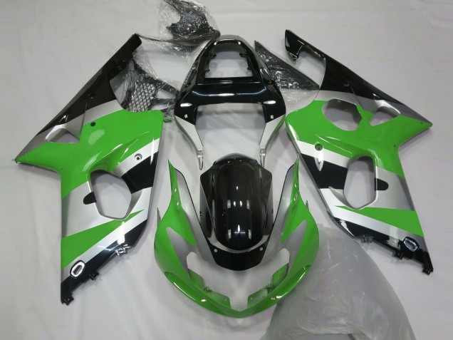 2000-2002 Green Silver Glossy Black OEM Style Suzuki GSXR 1000 Motorcycle Fairings Canada