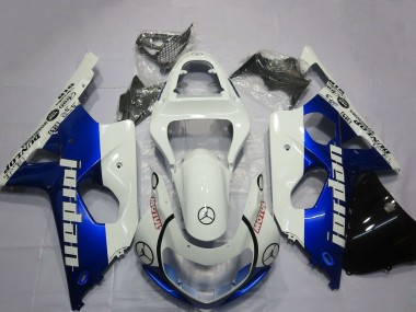 2000-2002 White Blue Jordan Suzuki GSXR 1000 Motorcycle Fairings Canada
