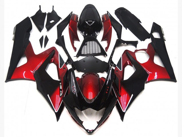 2005-2006 Candy Red Glossy Black Suzuki GSXR 1000 Motorcycle Fairings Canada