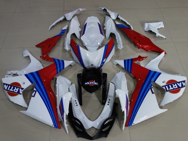 2009-2016 White Blue Red Martini Suzuki GSXR 1000 Motorcycle Fairings Canada