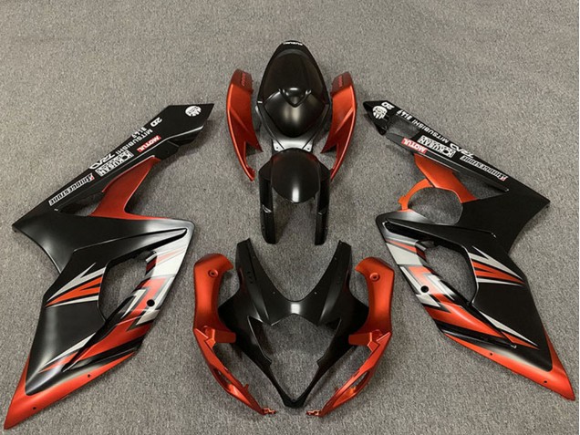 2005-2006 Matte Black Orange Suzuki GSXR 1000 Motorcycle Fairings Canada