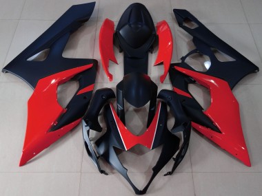 2005-2006 Matte Black Red Suzuki GSXR 1000 Motorcycle Fairings Canada