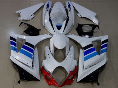 2007-2008 White Blue OEM Style Suzuki GSXR 1000 Motorcycle Fairings Canada