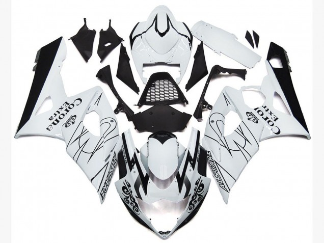 2005-2006 White Black Corona OEM Style Suzuki GSXR 1000 Motorcycle Fairings Canada