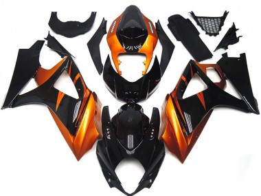 2007-2008 Orange Glossy Black Suzuki GSXR 1000 Motorcycle Fairings Canada