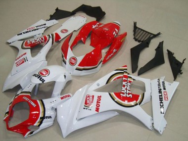 2007-2008 White Red Lucky Strike Suzuki GSXR 1000 Motorcycle Fairings Canada