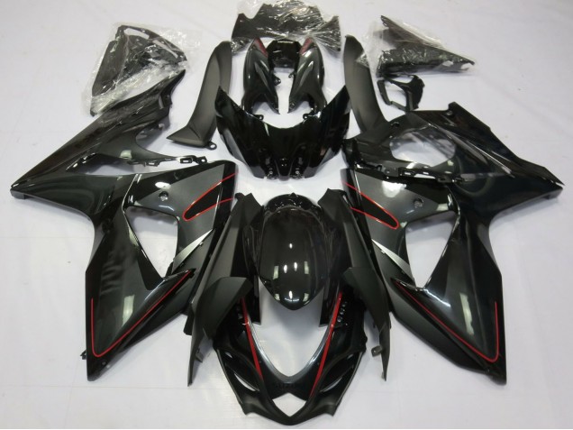 2009-2016 Glossy Black Red Suzuki GSXR 1000 Motorcycle Fairings Canada