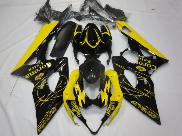 2005-2006 Yellow Black Corona Alstare Suzuki GSXR 1000 Motorcycle Fairings Canada