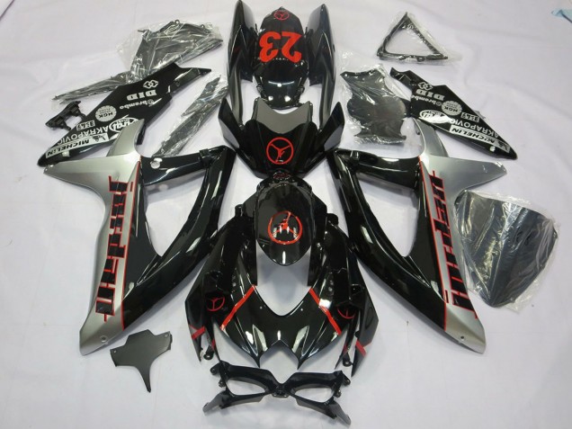 2008-2010 Glossy Black Silver Red Jordan 23 Suzuki GSXR 600 / GSXR 750 Motorcycle Fairings Canada