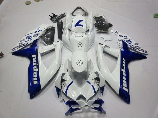 2008-2010 White Blue Jordan Suzuki GSXR 600 / GSXR 750 Motorcycle Fairings Canada