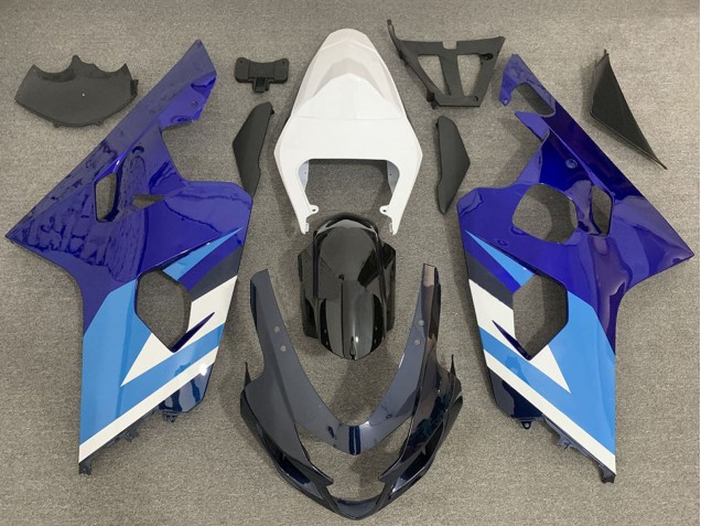 2004-2005 White Blue Black Suzuki GSXR 600 / GSXR 750 Motorcycle Fairing Canada