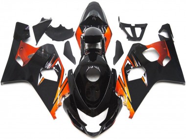 2004-2005 Glossy Black Orange OEM Style Suzuki GSXR 600 / GSXR 750 Motorcycle Fairings Canada