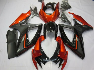 2006-2007 Burnt Orange Grey Glossy Black Suzuki GSXR 600 / GSXR 750 Motorcycle Fairings Canada