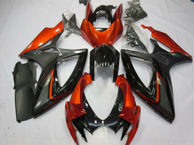 2006-2007 Burnt Orange Grey Glossy Black Suzuki GSXR 600 / GSXR 750 Motorcycle Fairings Canada