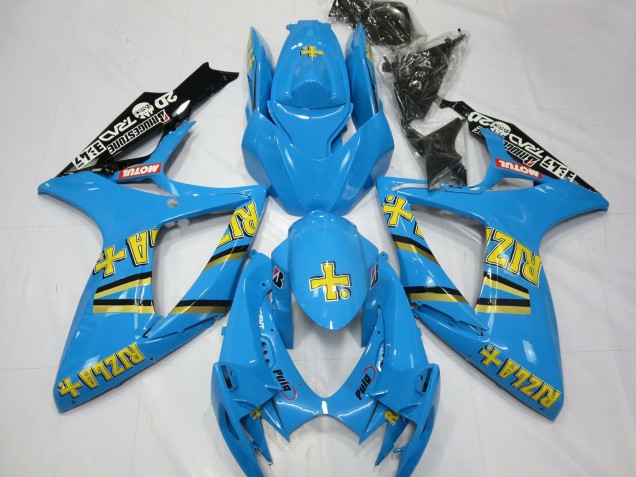 2006-2007 Light Blue Black Yellow Rizla Suzuki GSXR 600 / GSXR 750 Motorcycle Fairings Canada