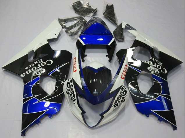 2004-2005 White Blue Black Corona Motul Suzuki GSXR 600 / GSXR 750 Motorcycle Fairings Canada